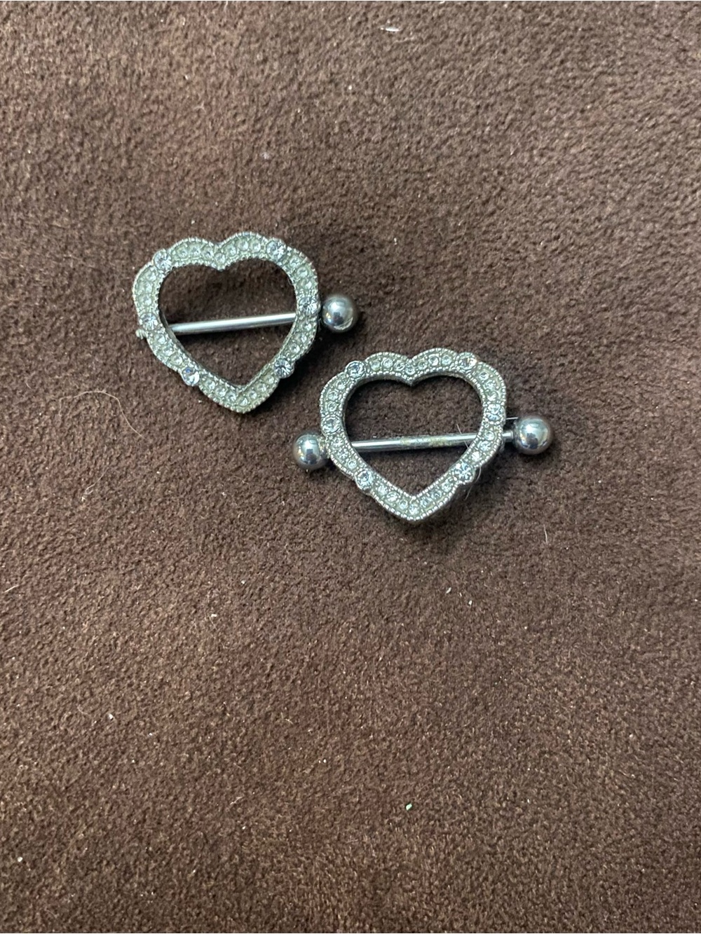 Diamond hearts nipple bars